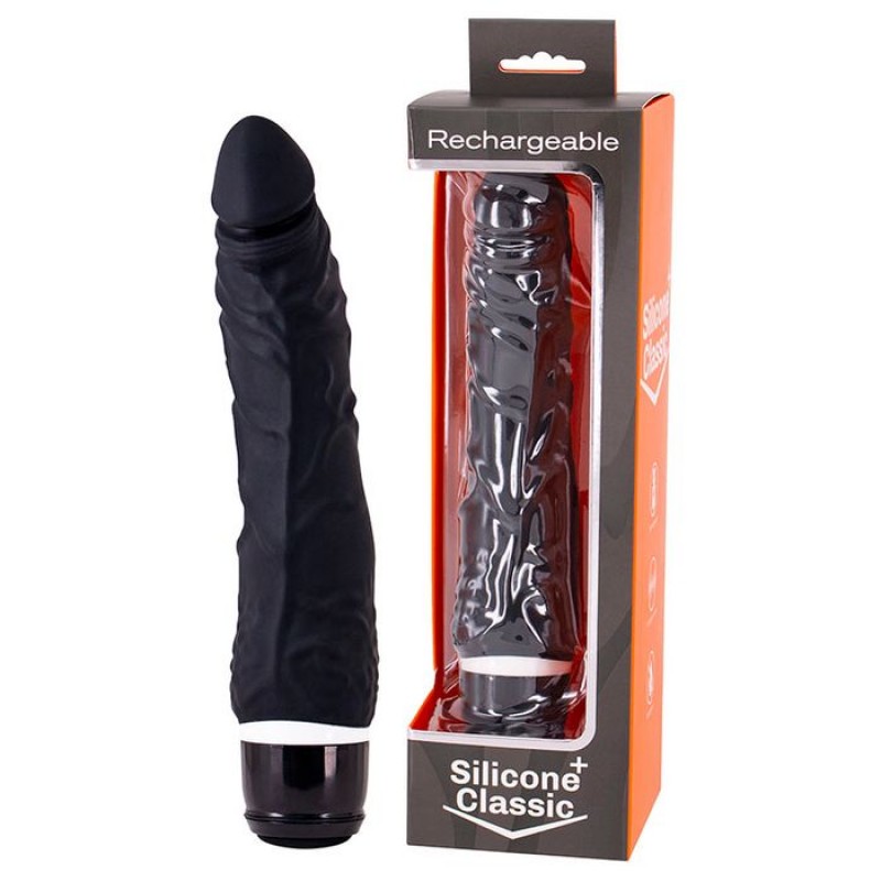 Silicone Classic Plus Rechargeable Vibe - Black