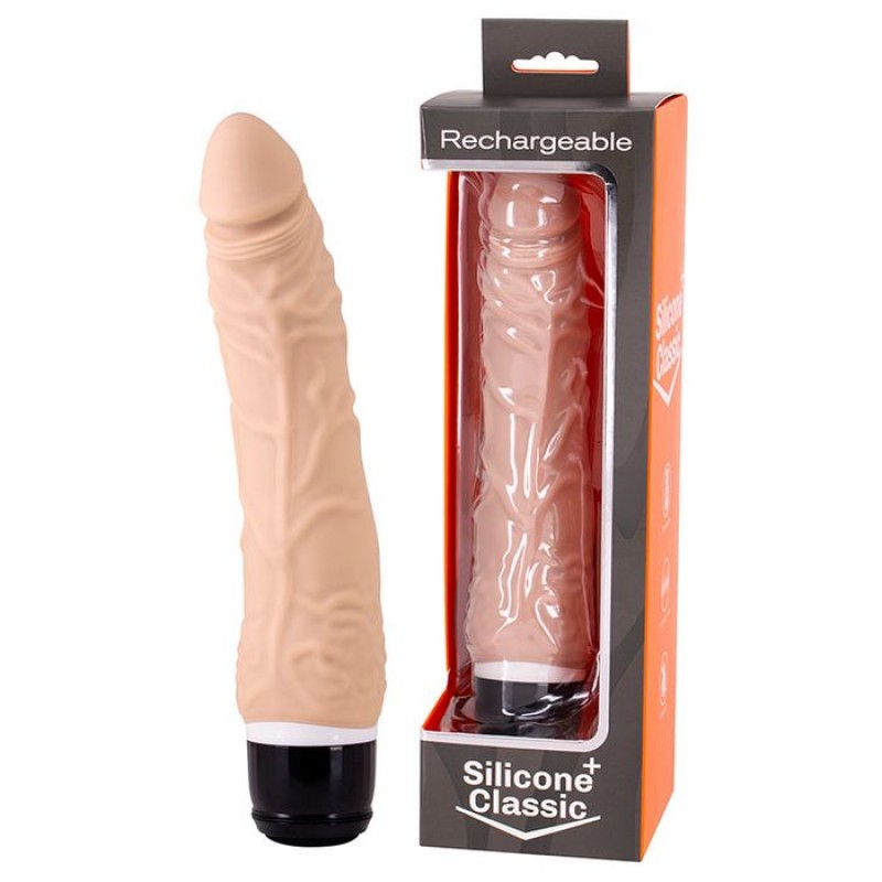 Silicone Classic Plus Rechargeable Vibe - Flesh