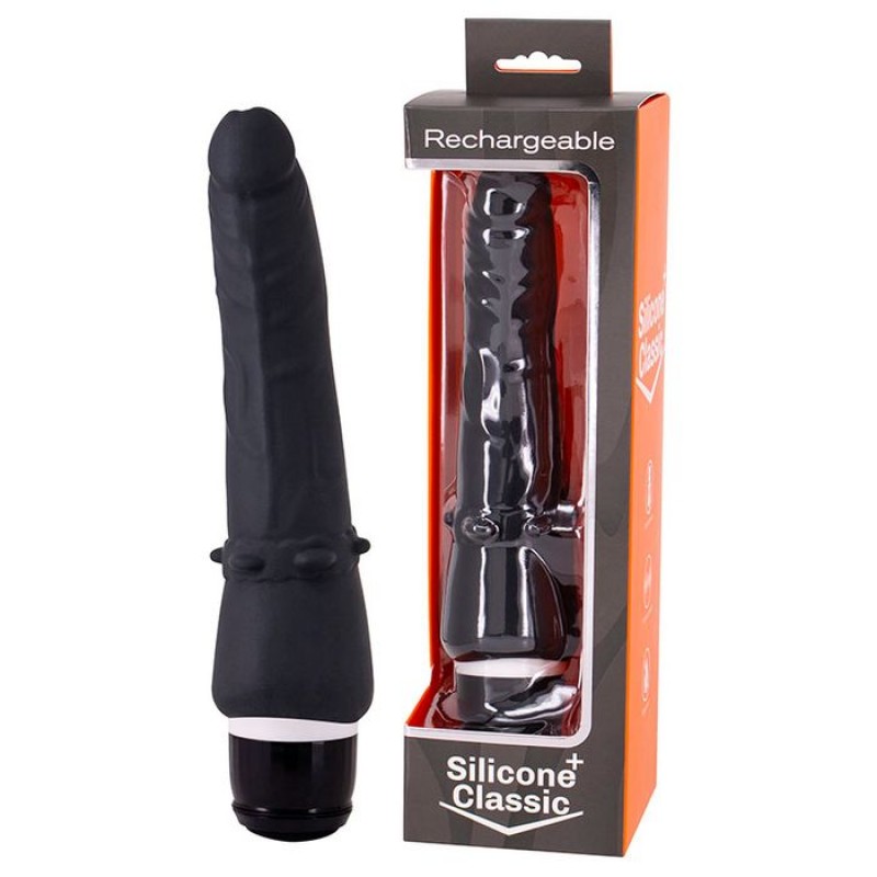 Silicone Classic Plus Rechargeable Vibe - Black