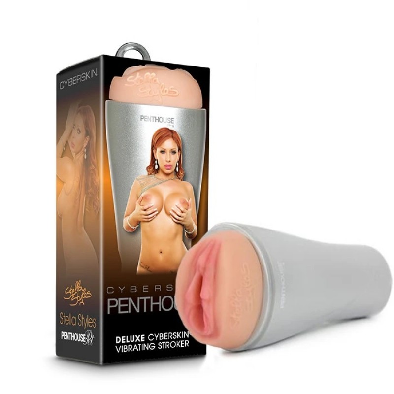 Penthouse Deluxe Vibrating Cyberskin Stroker - Stella Styles