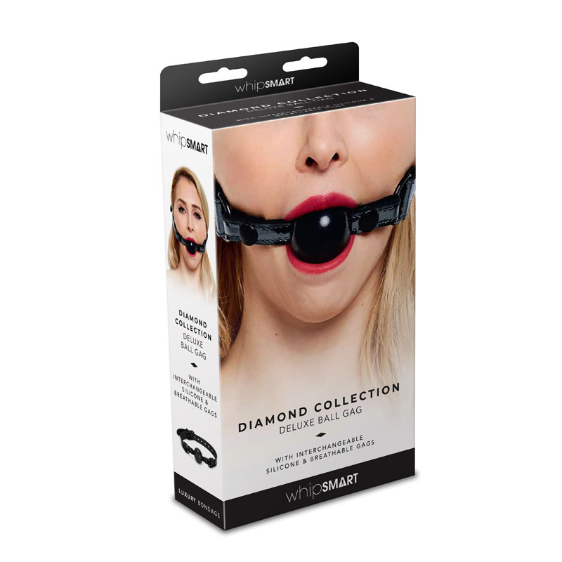 WhipSmart Diamond Ball Gag - Black