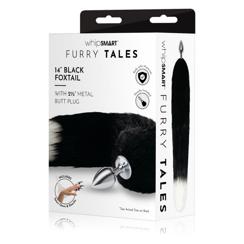 WhipSmart Furry Tales 14 Inch Fox Tail - Black