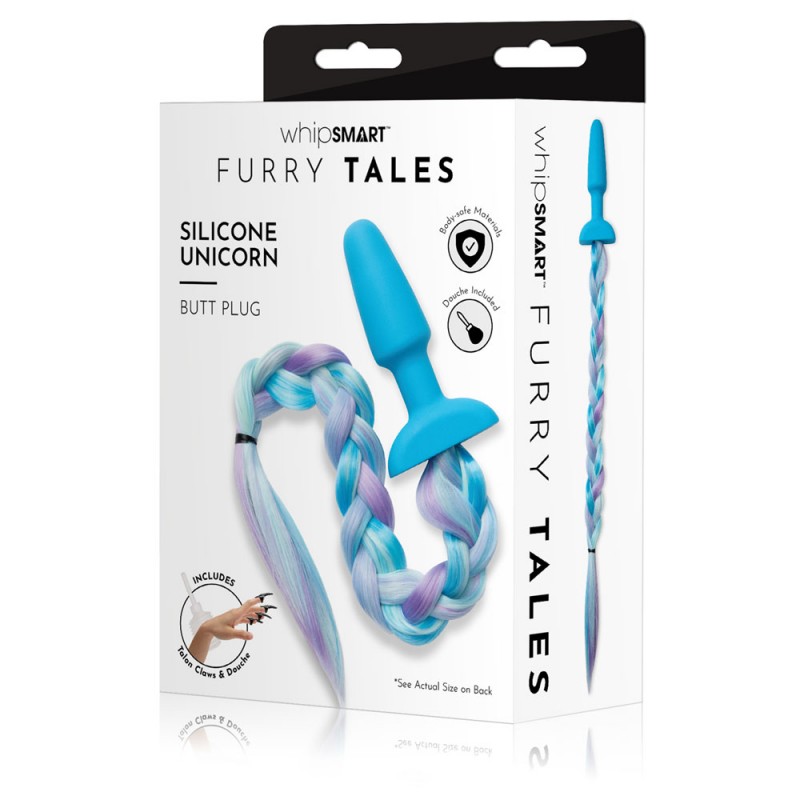 WhipSmart Furry Tales Silicone Butt Plug - Unicorn