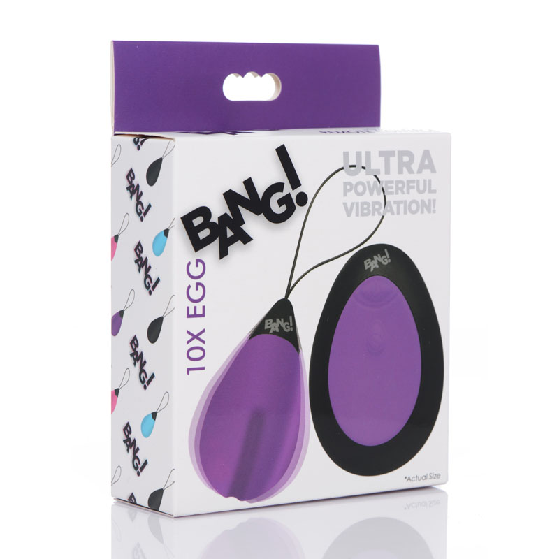 Bang! 10X Vibrating Egg & Remote - Purple
