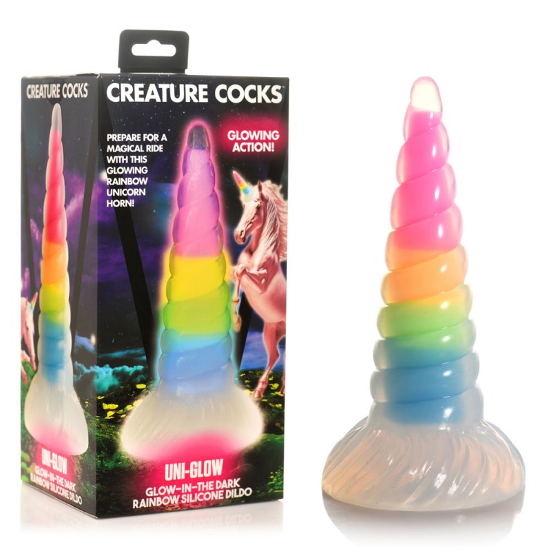 Creature Cocks Uni-Glow Glow In The Dark Unicorn Dildo