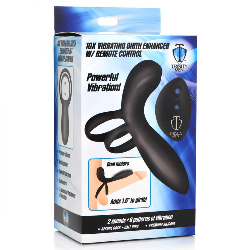 Trinity Silicone Vibrating Girth Enhancer with Remote