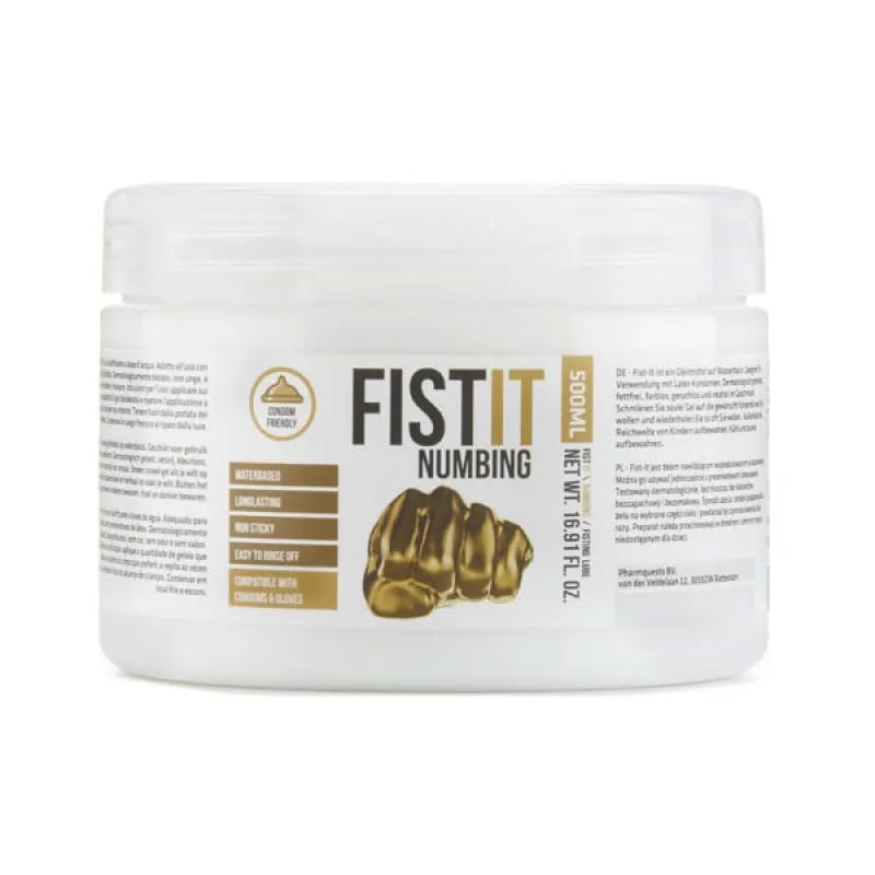 a tub of Fist It numbing cream